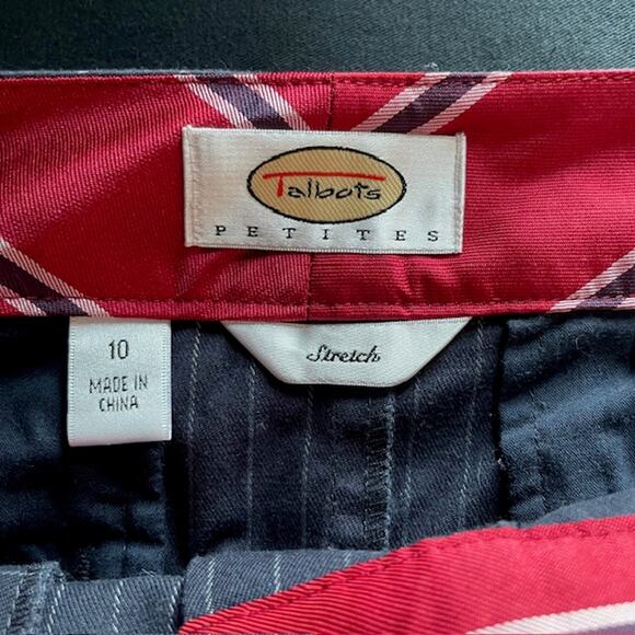 Talbots Navy Pinstripe Stretch Skirt – 10 P | Cotton Blend - Picture 2 of 8